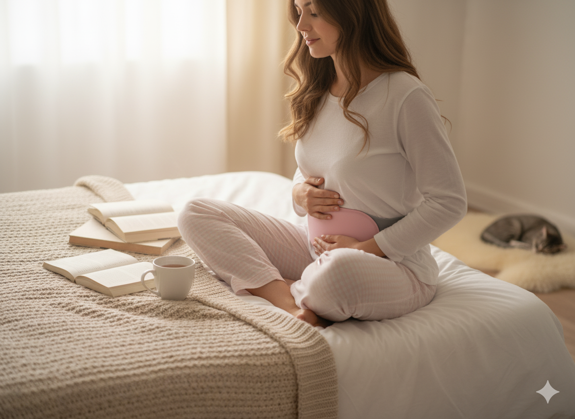 Heating Pad for Menstrual Cramps USB Powerbank Waist Massage Uterus Warm Belt 6 Vibration 3 Constant Temperature Abdomen Warmer